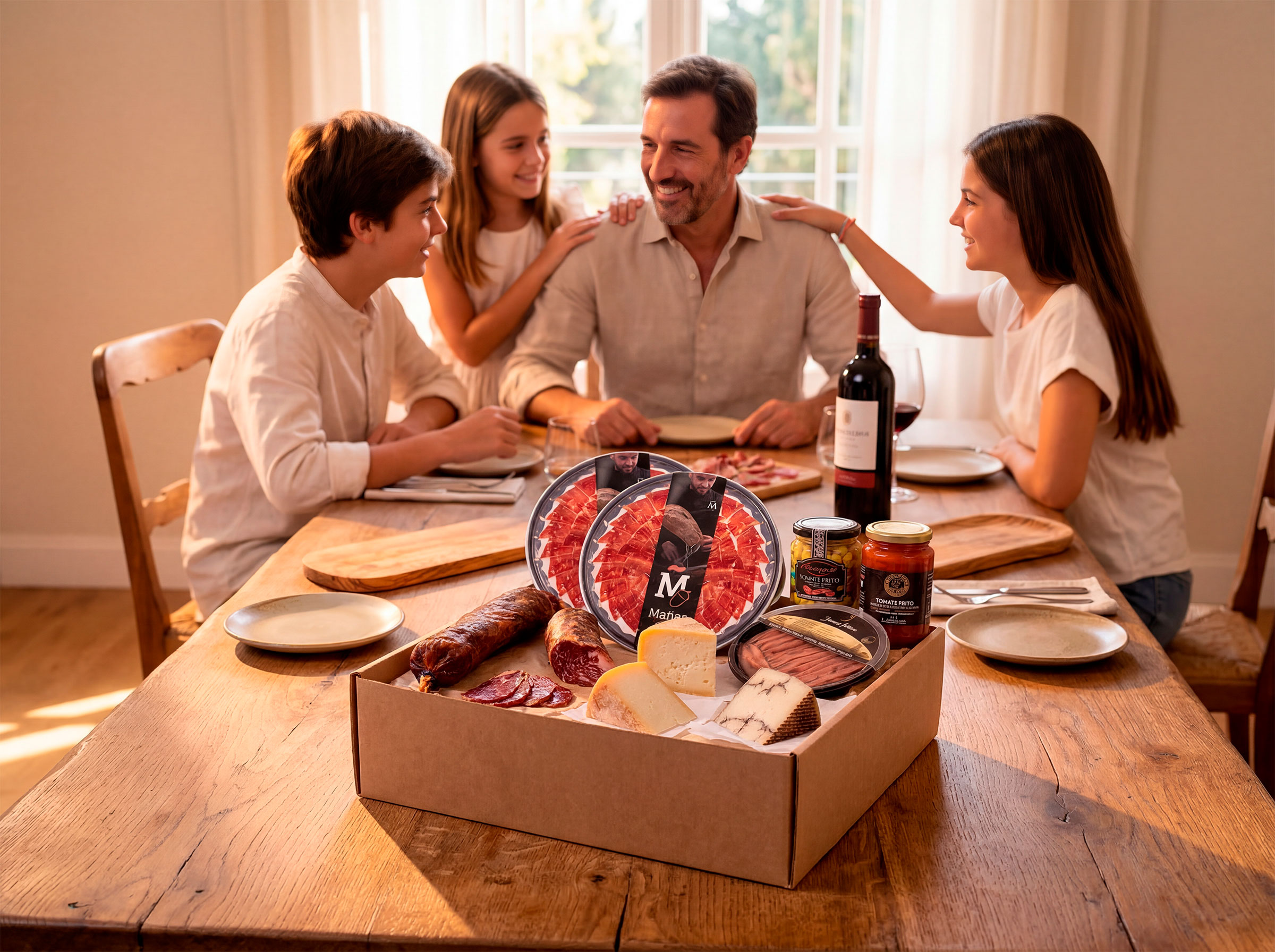 Regalo gourmet con jamón ibérico y embutidos para el Día del Padre