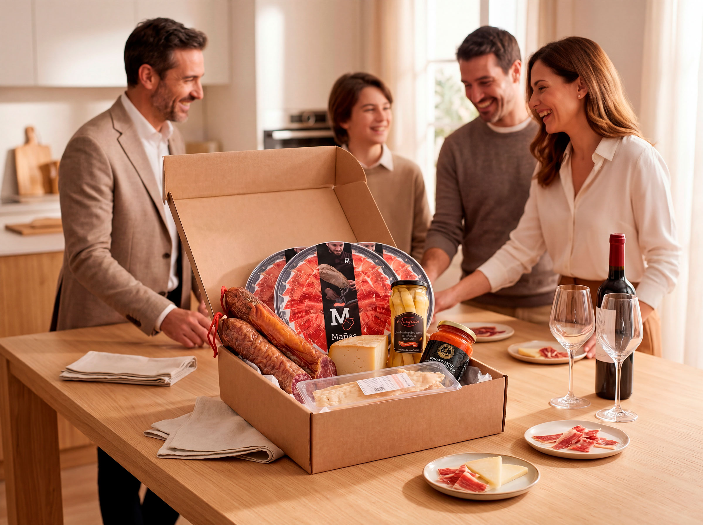 Selección gourmet ibérica para compartir con jamón, embutidos y queso